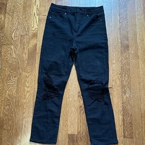Express Black Distressed Jeans